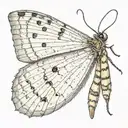 slender moth open wings tattoo design idea