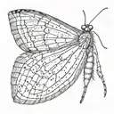slender moth open wings tattoo design idea