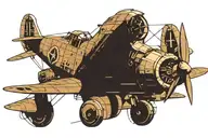 ww2 plane schematic tattoo design idea