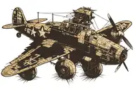 ww2 plane schematic tattoo design idea