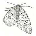 slender moth open wings tattoo design idea