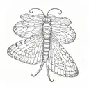 slender moth open wings tattoo design idea