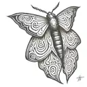 simplified moth tattoo design idea