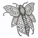 simplified moth tattoo design idea