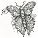simplified moth tattoo design idea