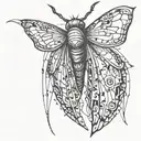 simplified moth tattoo design idea