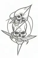 dagger with skull tattoo design idea