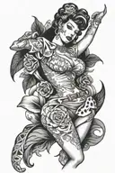 pinup tattoo design idea