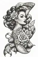 pinup tattoo design idea
