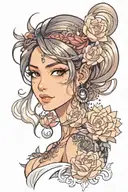 woman face Latina tattoo design idea