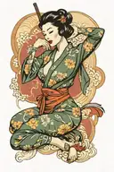 vintage pinup girl tattoo design idea