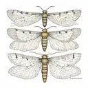 slender moth open wings tattoo design idea