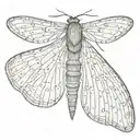 slender moth open wings tattoo design idea