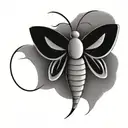 simplified moth tattoo design idea