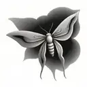 simplified moth tattoo design idea