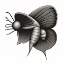 simplified moth tattoo design idea