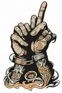 two severed fingers simplified tattoo design idea