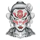 sexy goth face tattoo design idea