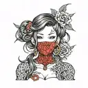 sexy goth face tattoo design idea