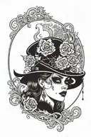 goth pinup tattoo design idea