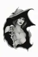 sexy grim reaper woman tattoo design idea