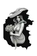 sexy grim reaper woman tattoo design idea
