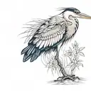 blue heron tattoo design idea