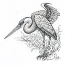 blue heron tattoo design idea