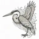 blue heron tattoo design idea