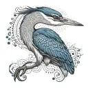 blue heron tattoo design idea