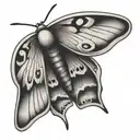 simplified moth tattoo design idea