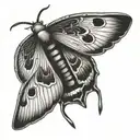 simplified moth tattoo design idea