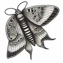 simplified moth tattoo design idea