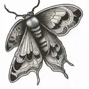 simplified moth tattoo design idea