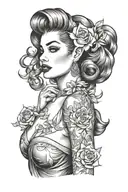 pinup tattoo design idea