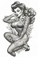 pinup tattoo design idea
