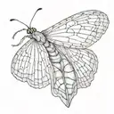 slender moth open wings tattoo design idea