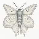 slender moth open wings tattoo design idea