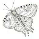 slender moth open wings tattoo design idea