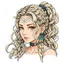 beautiful woman face braids tattoo design idea