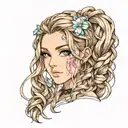 beautiful woman face braids tattoo design idea