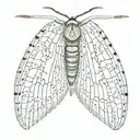 slender moth open wings tattoo design idea
