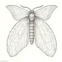slender moth open wings tattoo design idea