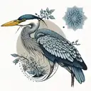 blue heron tattoo design idea