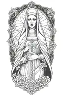sexy nun tattoo design idea