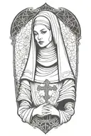 sexy nun tattoo design idea
