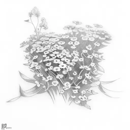 forget-me-not memory father tattoo design idea