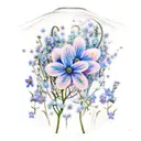 forget-me-not memory father tattoo design idea