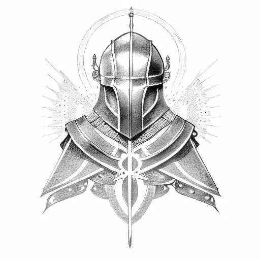 full "armor of god", Christian, cross tattoo design idea