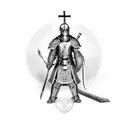 full "armor of god", Christian, cross tattoo design idea